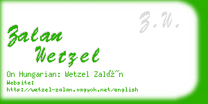 zalan wetzel business card